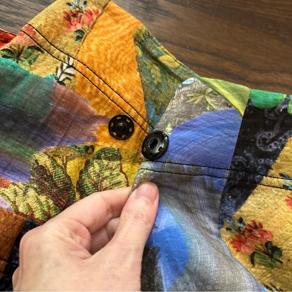 New Arthur Arbesser Italian Cotton Patchwork Wrap Skirt Runway I-40 US-M $695 - Picture 12 of 13